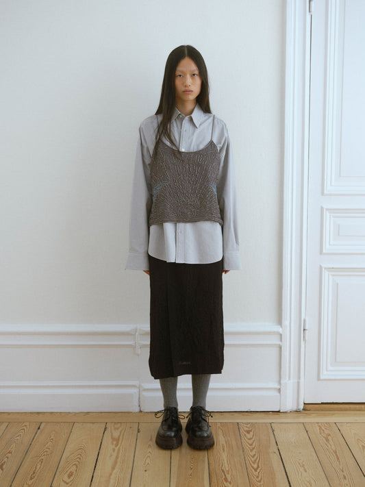 HOPE stockholm Crush Skirt Wrinkled Black front