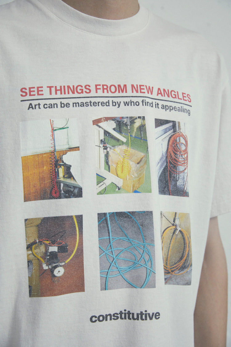 t-shirt 17/-ROUND SHAPE DYED TEE "Constitutive" White
