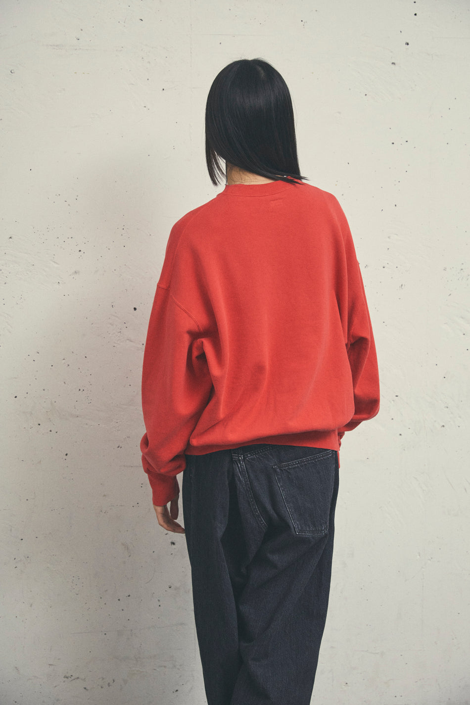 USED DYED CREW NECK SWEAT red