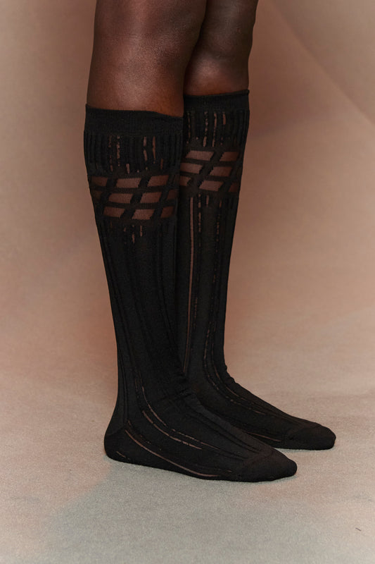 Stripes Socks Femme Long