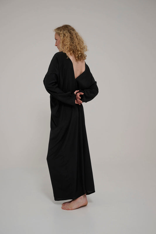 Monique van Heist tunicdress XL black silk