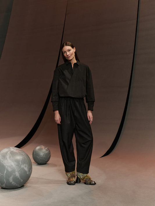 Drawstring Pants Tropical Black