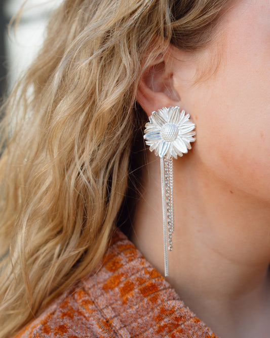 Clip earring flower single