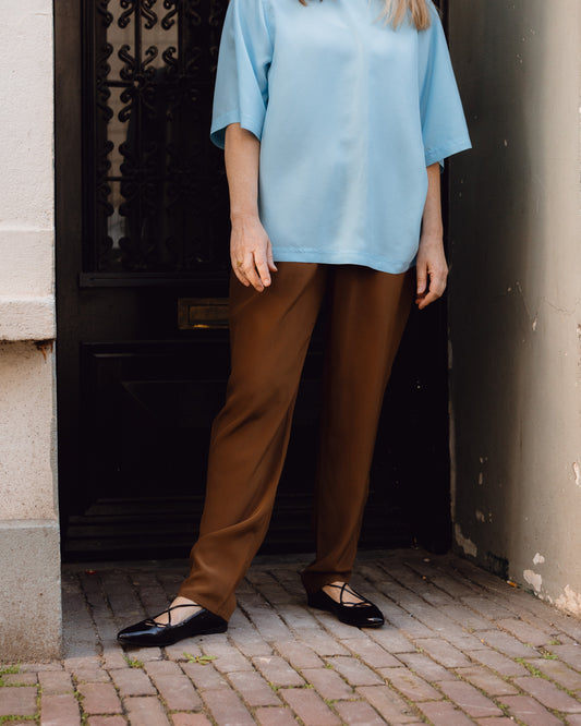 Pants 42 brown silk