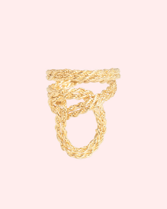 ring Half Hitch Knot gold-plated silver