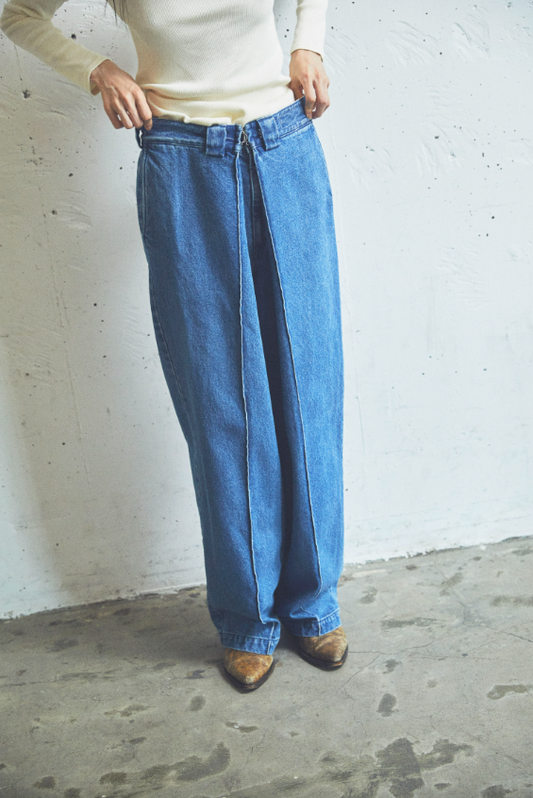 Big Tuck Denim Trouser