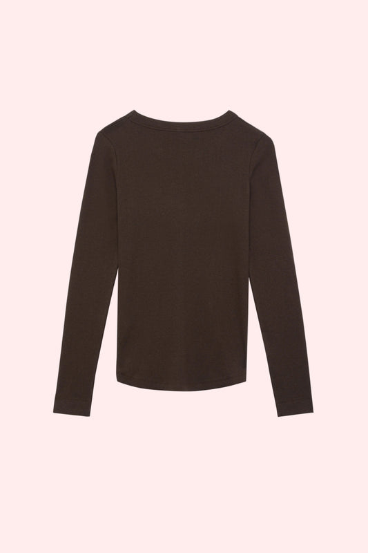 crew-neck longsleeve The Ella Chocolate Melange