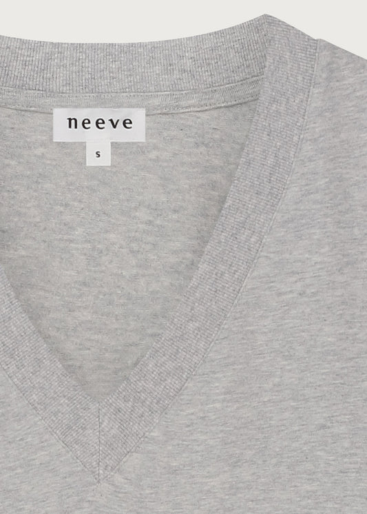 v-neck t-shirt The Victoria grey melange