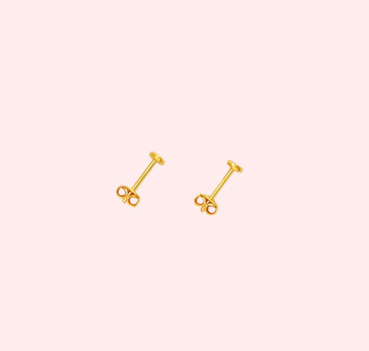 earrings Studs Hammered Small gold-plated