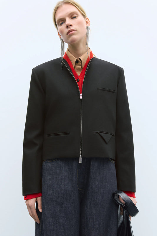 cropped jacket black