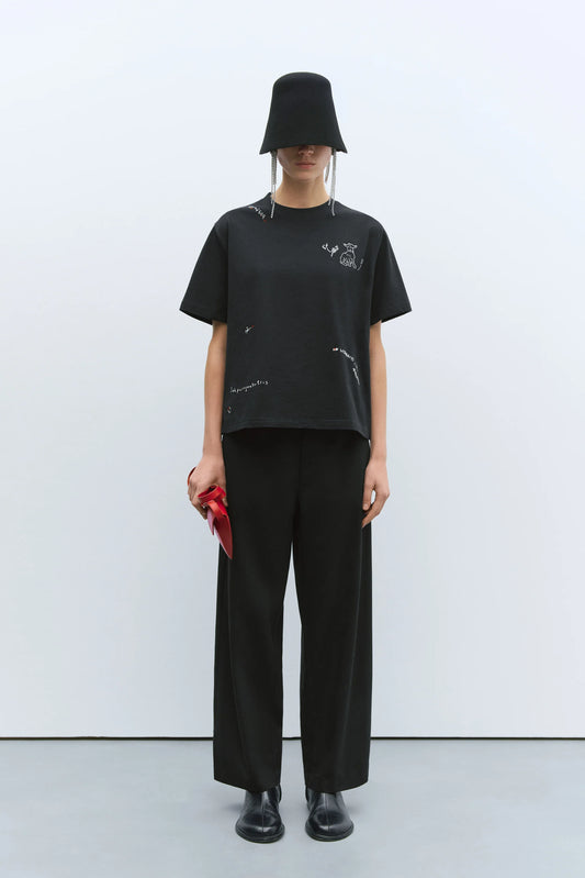 instante embroidered t-shirt black