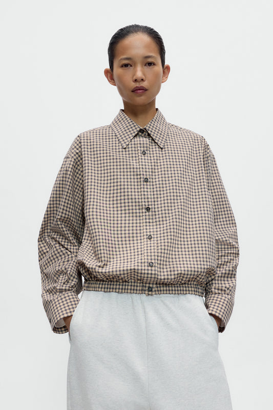 CHECKED BOMBER SHIRT Black/Orange