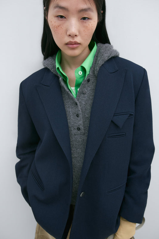 Cordera baby alpaca hooded sweater grey styled