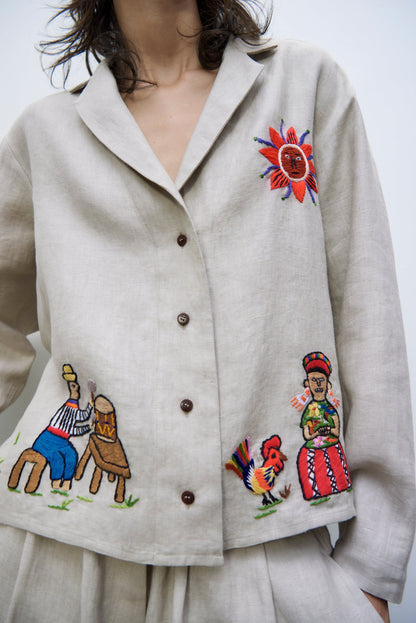 raíces hand-embroidered shirt