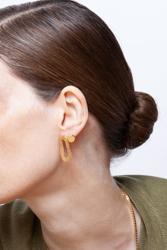 earrings Studs Hammered Big silver