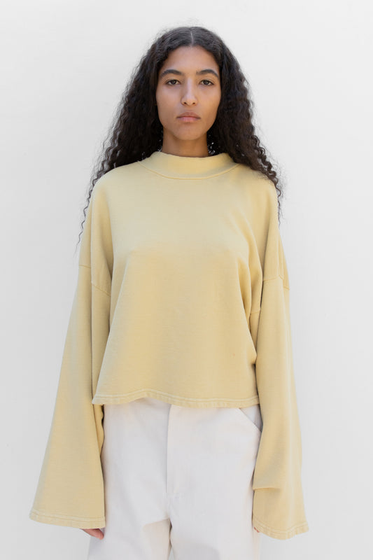 wide sleeve cropped sweater Catalina curry