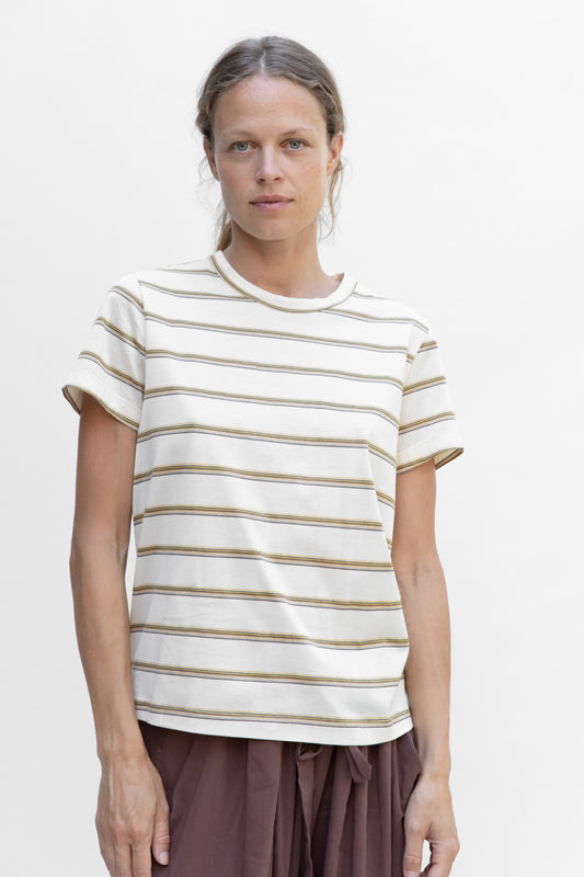 striped womens t-shirt ecru
