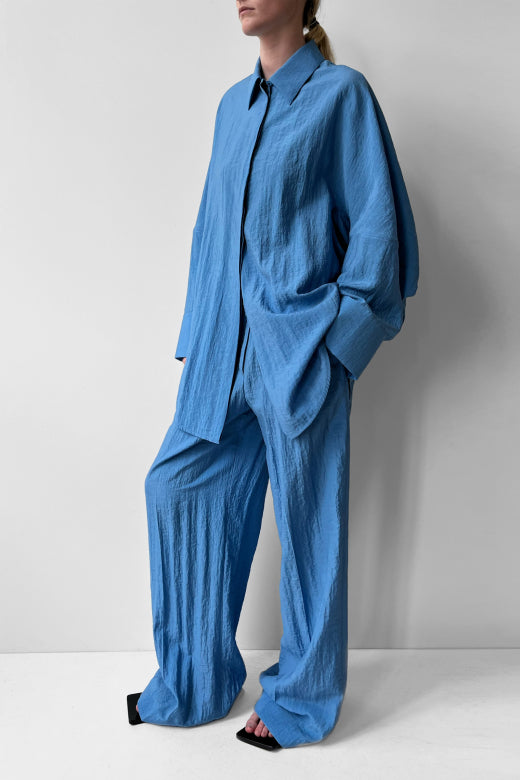 Christian Wijnants trousers Pamibia steel blue side