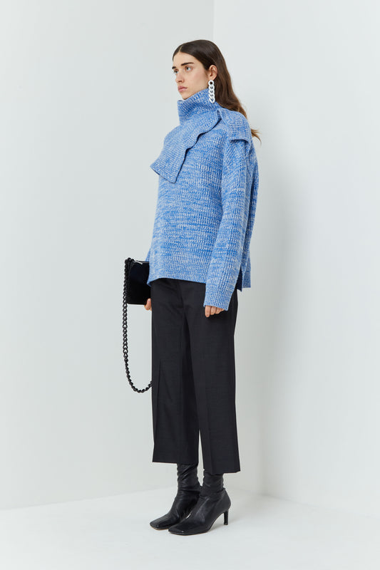 Christian Wijnants sweater Kimber ecru blue melange side