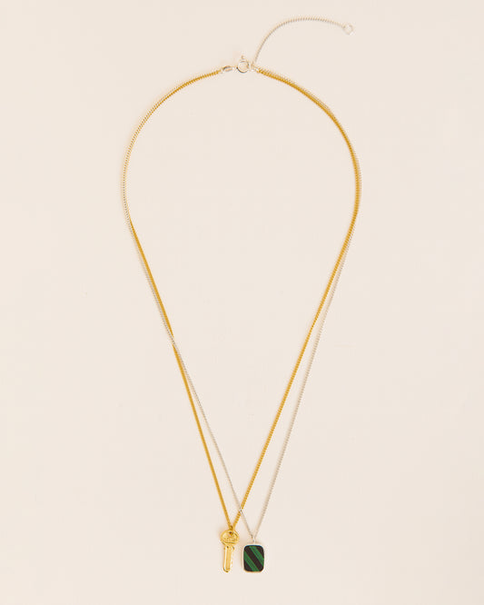 Necklace with key and mosaic