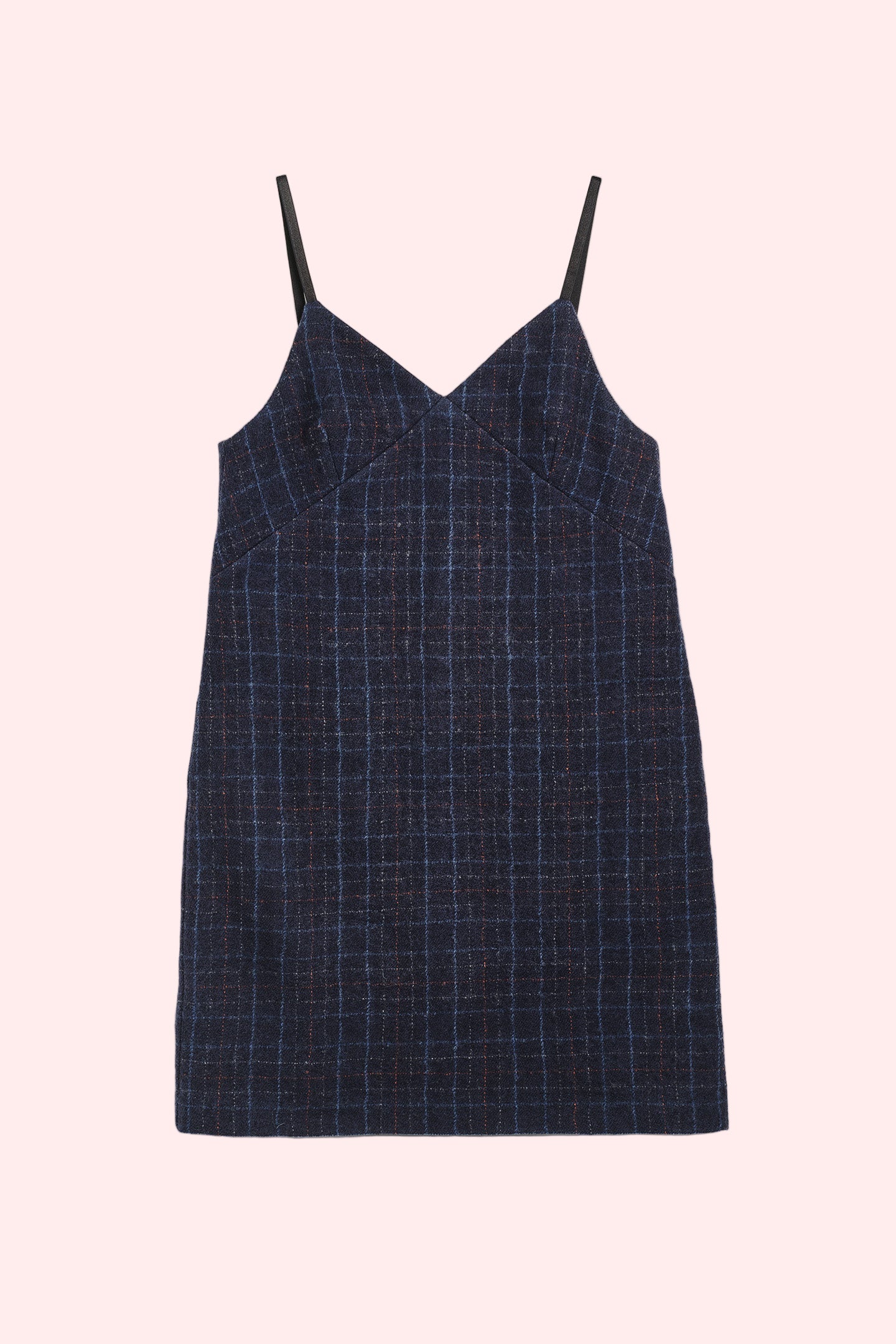 slip dress CHECK DRESS NAVY CHECK