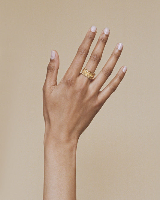 ring Stacked Chapters gold-plated