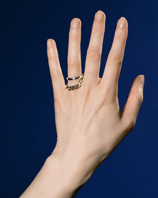 Day and night ring in silver