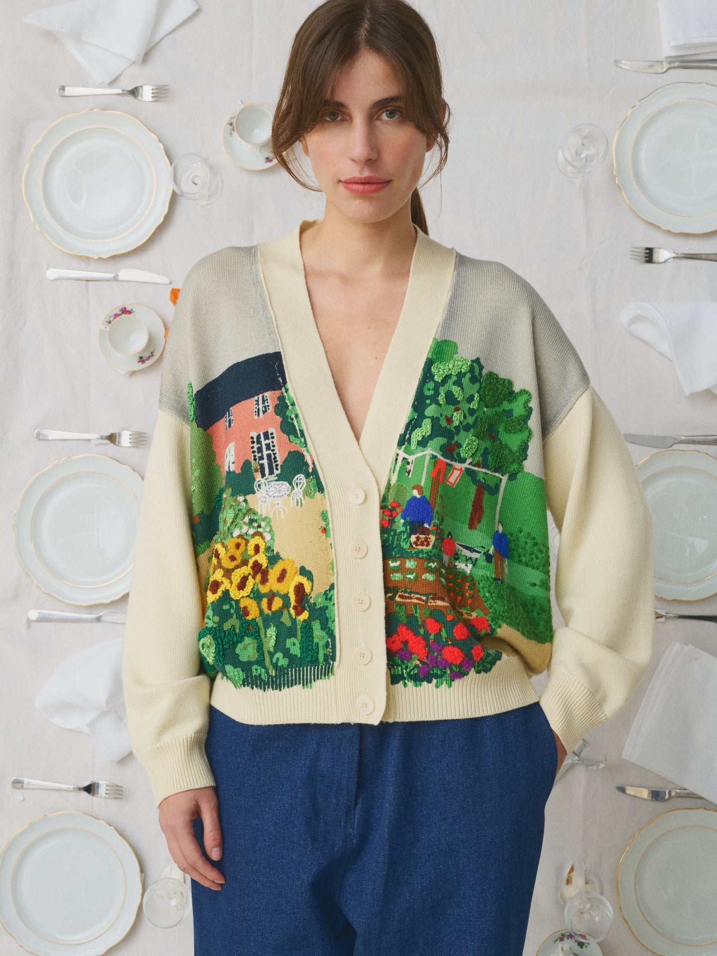 CARDIGAN BELLA LE POTAGER OFF WHITE