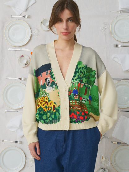 CARDIGAN BELLA LE POTAGER OFF WHITE