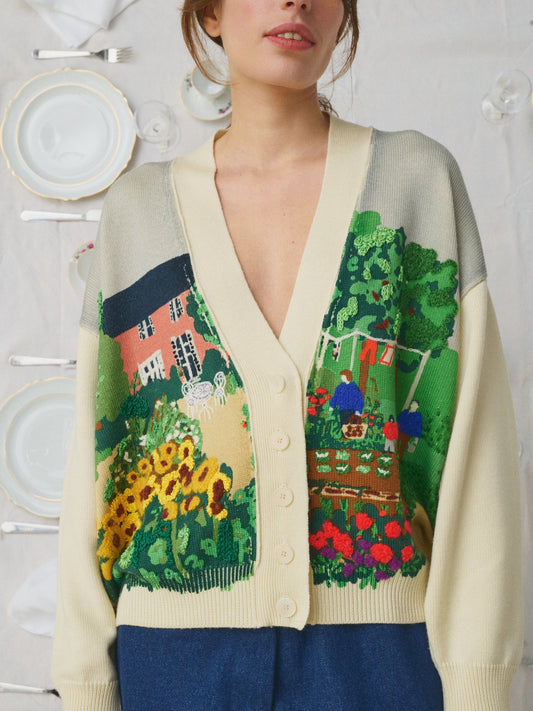CARDIGAN BELLA LE POTAGER OFF WHITE