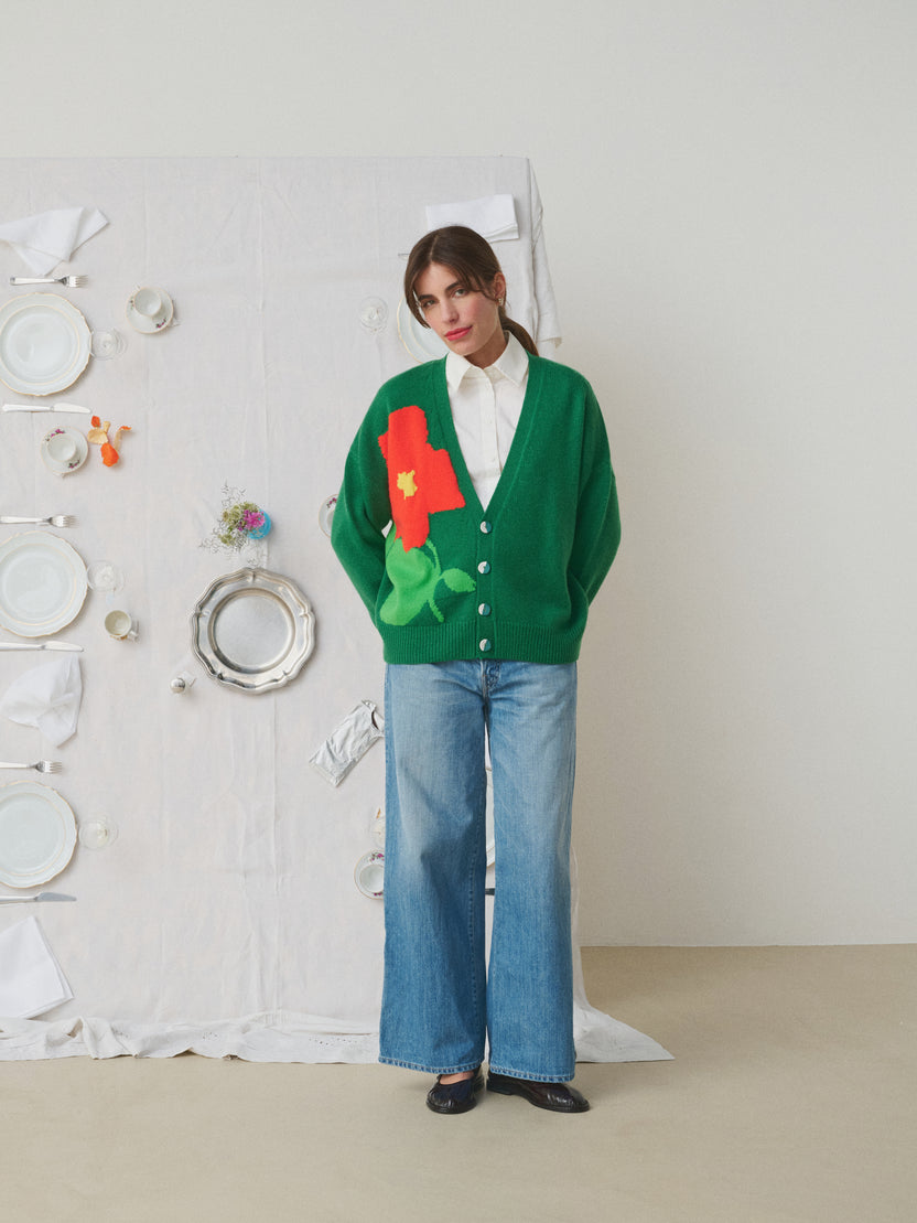 CARDIGAN BELLA LE POTAGER GREEN
