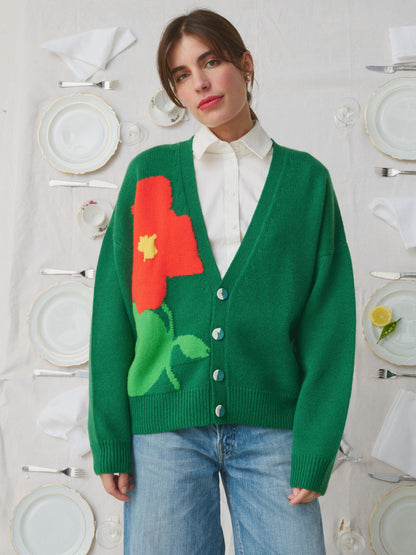 CARDIGAN BELLA LE POTAGER GREEN