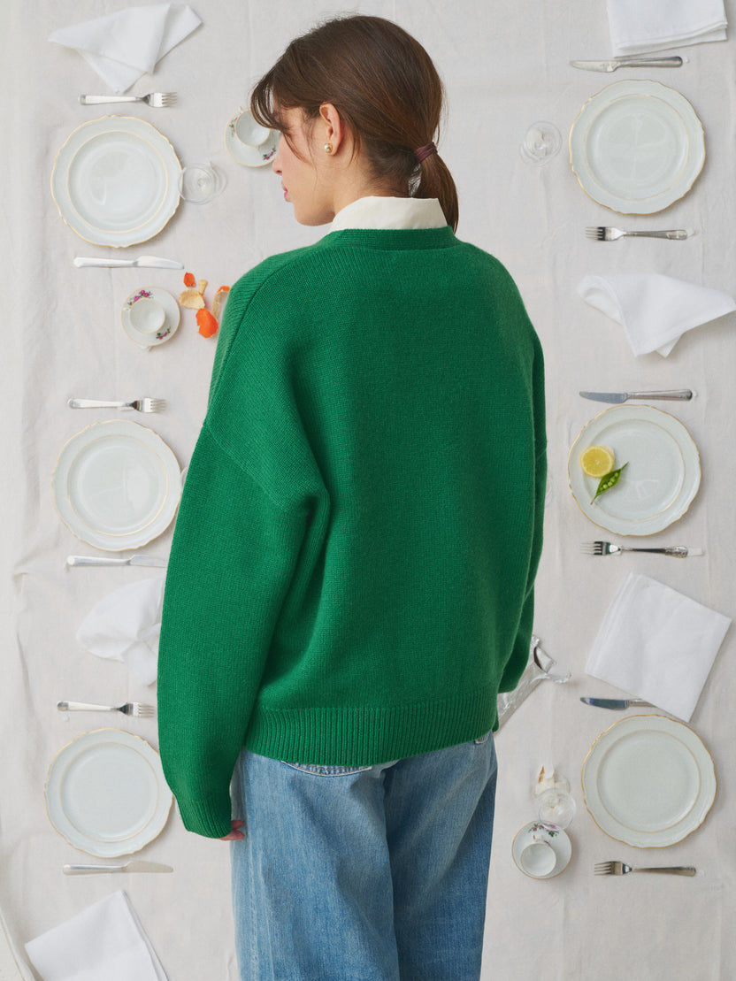 CARDIGAN BELLA LE POTAGER GREEN