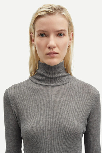 Sasonnet longsleeve t-neck mid grey melange