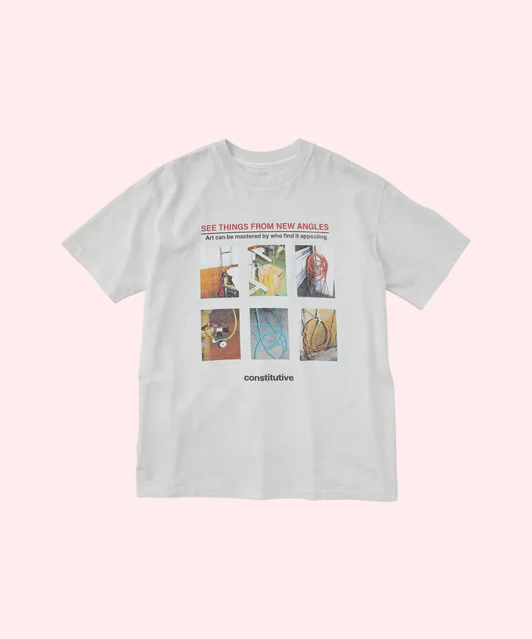t-shirt 17/-ROUND SHAPE DYED TEE "Constitutive" White
