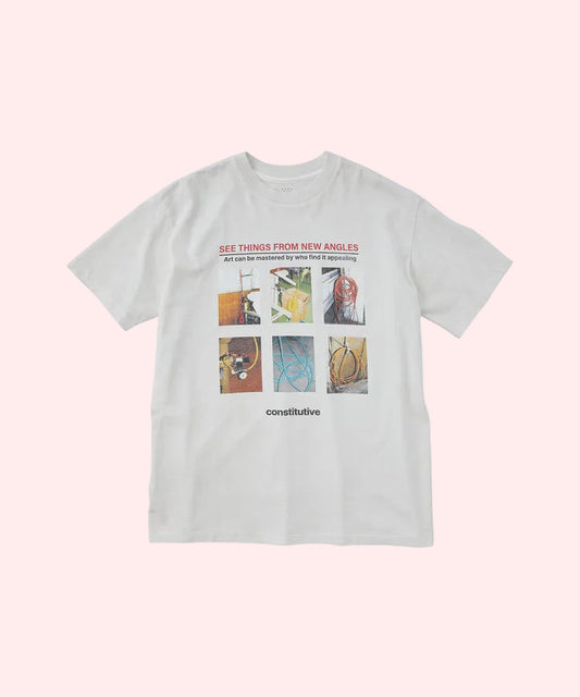 t-shirt 17/-ROUND SHAPE DYED TEE "Constitutive" White