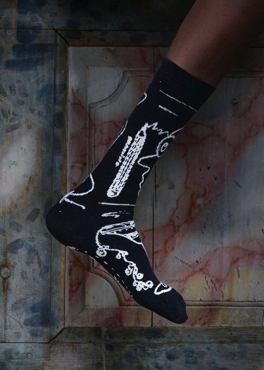 Doodle Socks Black Doodle