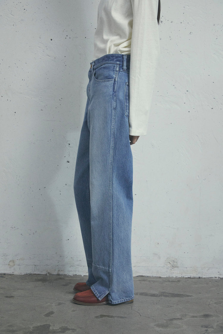 jeans Split Panel wash 002 light indigo