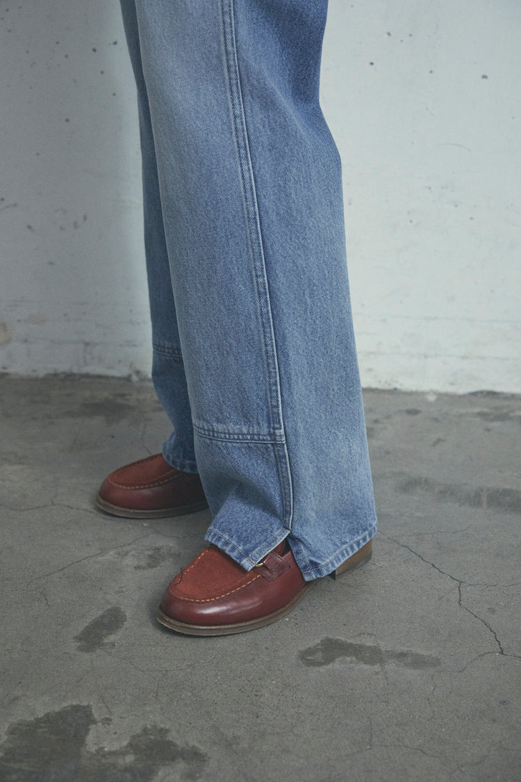 jeans Split Panel wash 002 light indigo