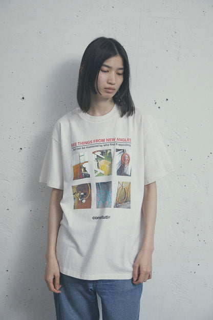 t-shirt 17/-ROUND SHAPE DYED TEE "Constitutive" White