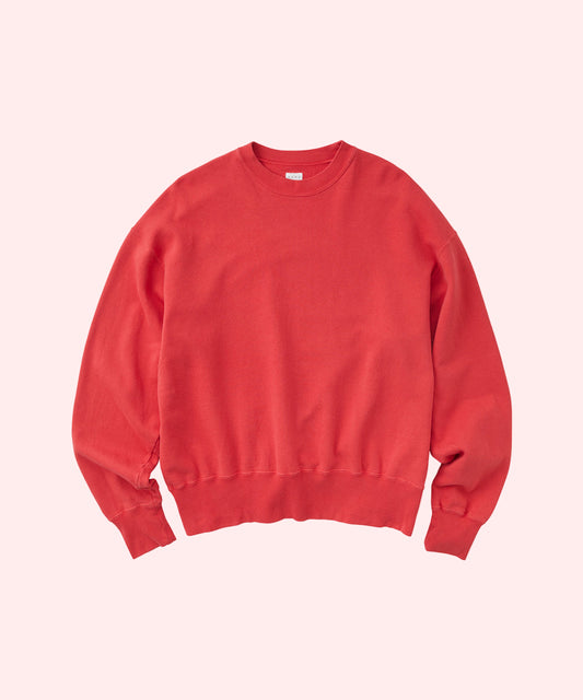 USED DYED CREW NECK SWEAT red
