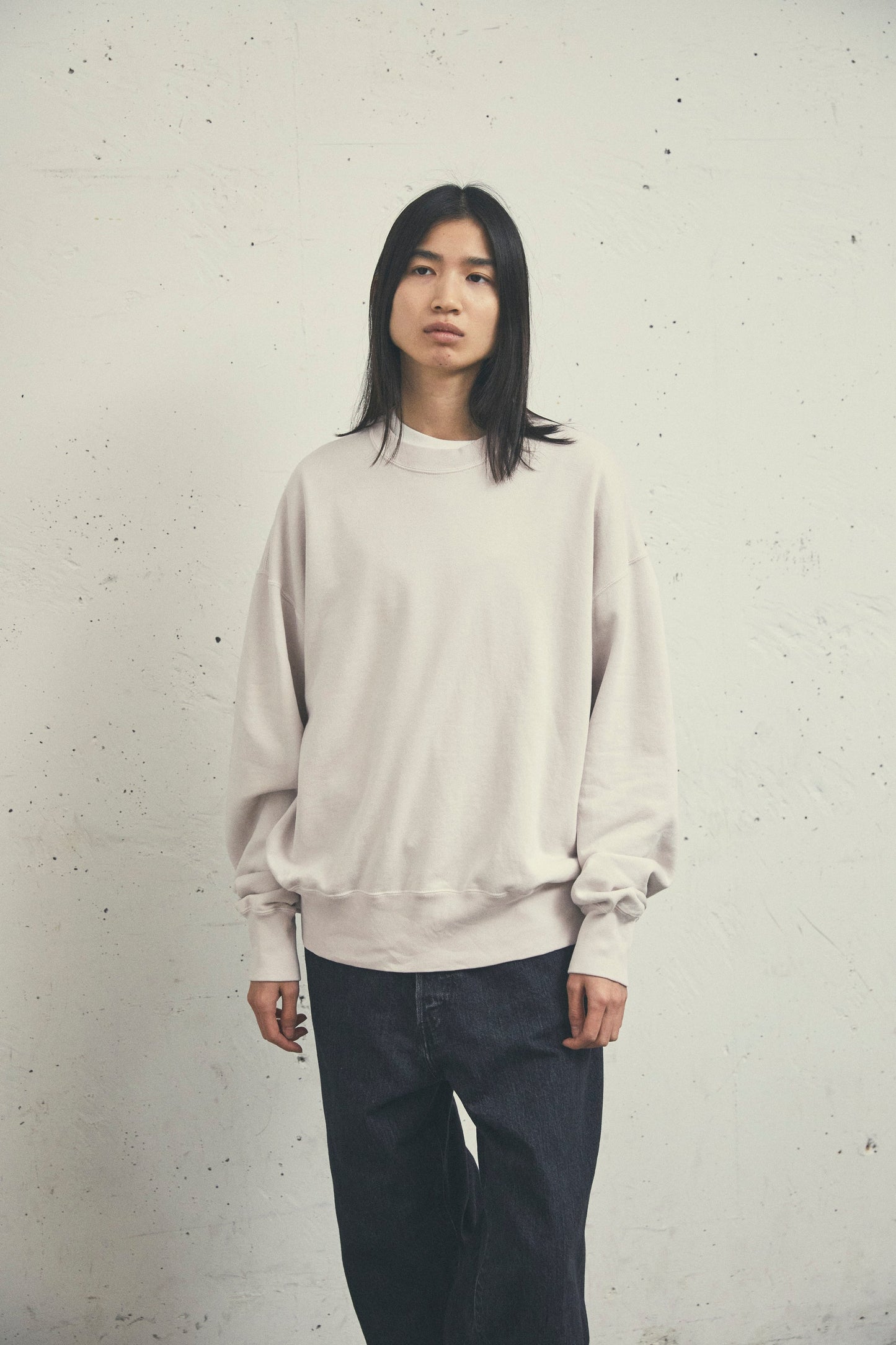 USED DYED CREW NECK SWEAT light pink