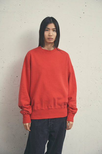 USED DYED CREW NECK SWEAT red