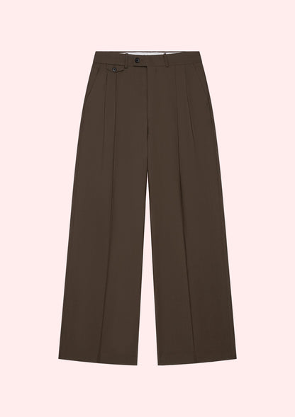 PLEATED TROUSERS BROWN