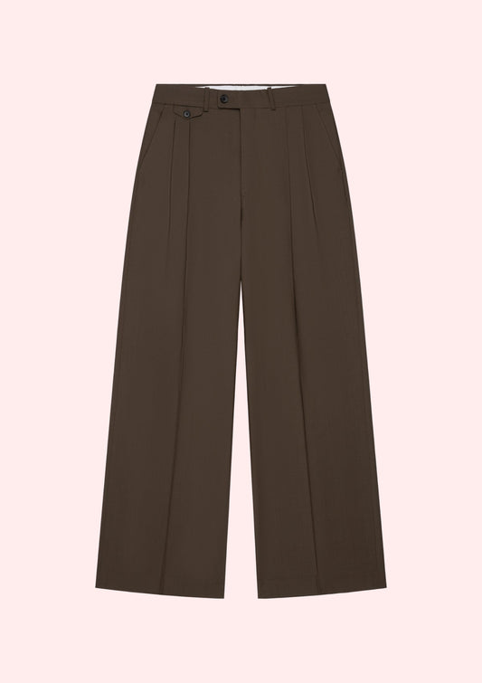PLEATED TROUSERS BROWN