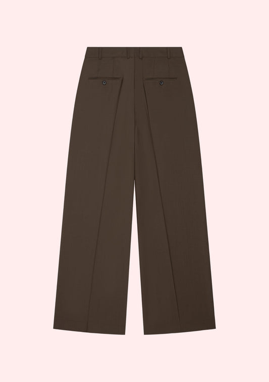 PLEATED TROUSERS BROWN