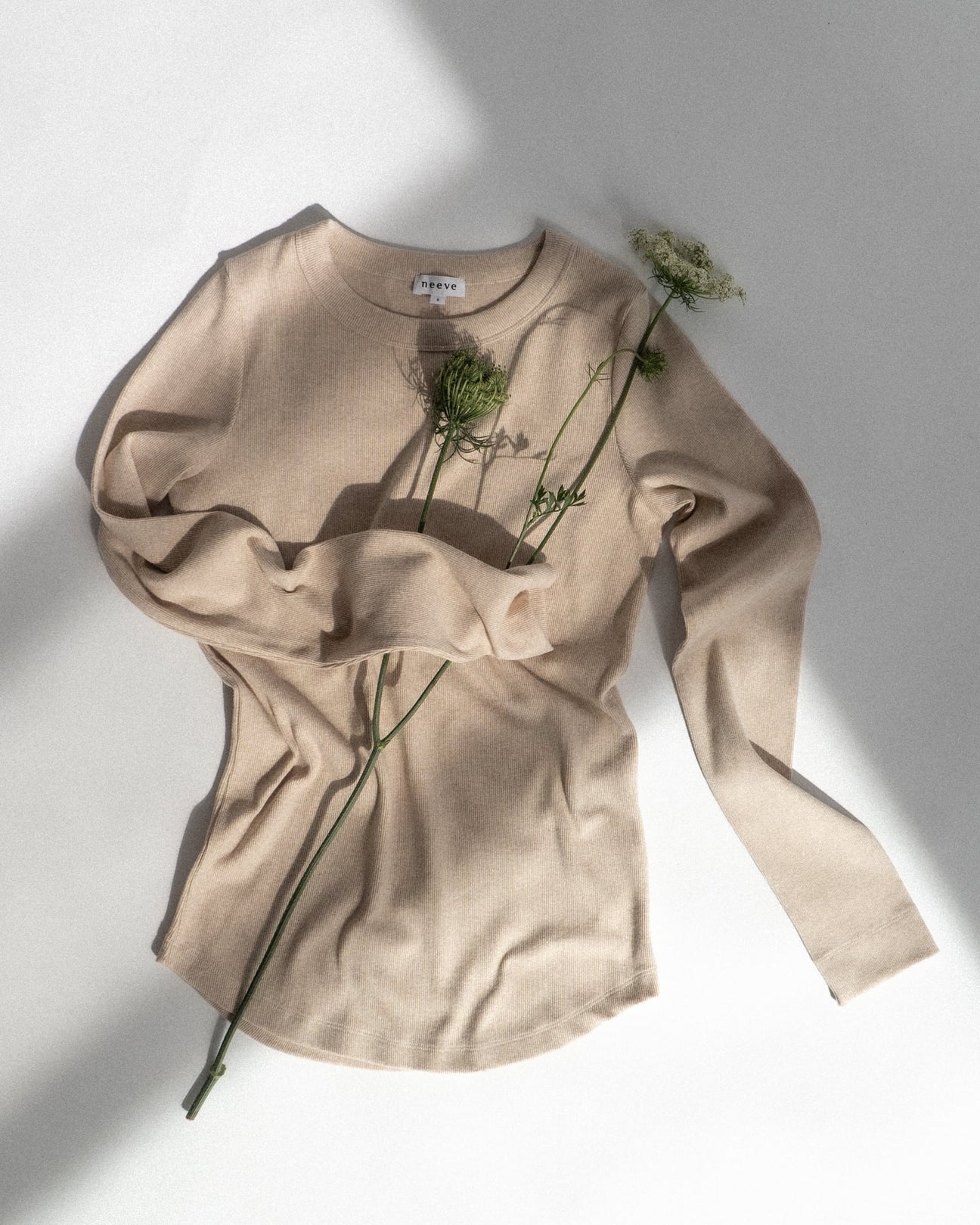 crew-neck longsleeve The Ella beige melange