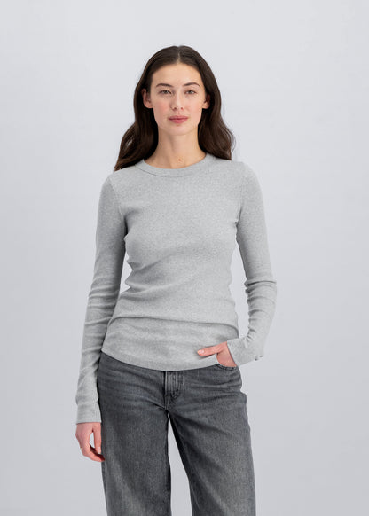 crew-neck longsleeve The Ella grey melange