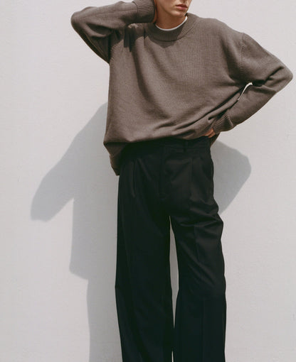 CREW NECK SWEATER TAUPE