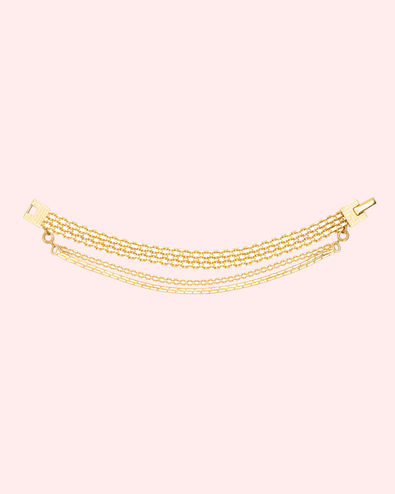 Gold chain bracelet with detachable chains